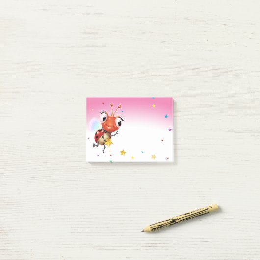 Lil Ladybug roze Post-it notitieblok Post-it® Notes (Op bureau)