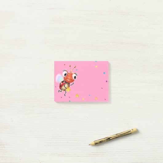 Lil Ladybug roze Post-it notitieblok Post-it® Notes (Op bureau)