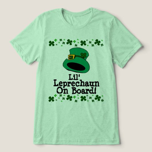 Lil' Leprechaun aan boord Zwangerschap Tri-Blend Shirt (Design voorkant)