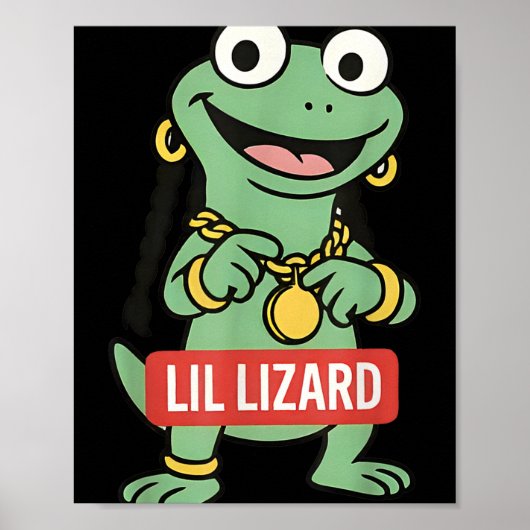 Lil Lizard Funny Lizard Trending Meme Poster (Voorkant)