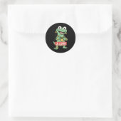 Lil Lizard Funny Lizard Trending Meme Ronde Sticker (Tas)
