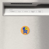 Li'l Lucha Libre Worstelmagneet (blauw-geel) Magneet (Insitu (Vaatwasser))