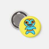 Li'l Lucha Libre worstelmagneet (blauw-Sinaasappel Magneet (Voorkant / Achterkant)