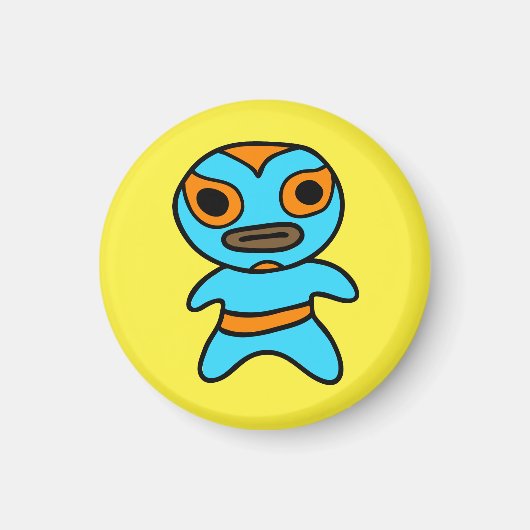 Li'l Lucha Libre worstelmagneet (blauw-Sinaasappel Magneet (Voorkant)