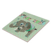 Lil Lucky Elephant Green Tile Tegeltje (Zijkant)