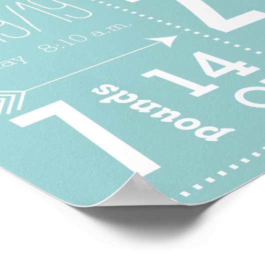 Lil Man Mustache Chalkboard Boy Baby Stat Arrow Poster (Hoek)