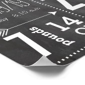 Lil Man Mustache Chalkboard Boy Baby Stat Arrow Poster (Hoek)