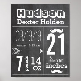 Lil Man Snaver Schoolbord Jongen Baby Stat Pijl Poster