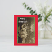 Lil meisje met nieuwe pop kerst Kaart (Staand voorkant)