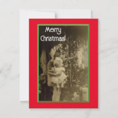 Lil meisje met nieuwe pop kerst Kaart (Voorkant)