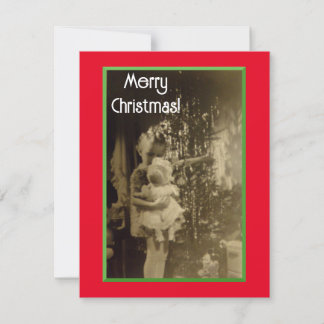 Lil meisje met nieuwe pop kerst Kaart