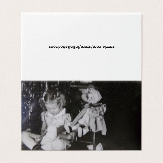  Lil meisje met pop op kerst Kaarten (Buitenkant ongevouwen)