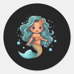 Lil Mermaid Ronde Sticker
