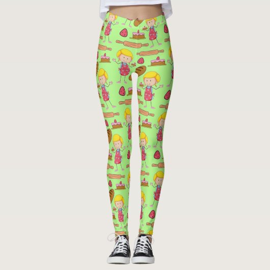 Lil Miss Baker (Bleek groen) Leggings (Voorkant)