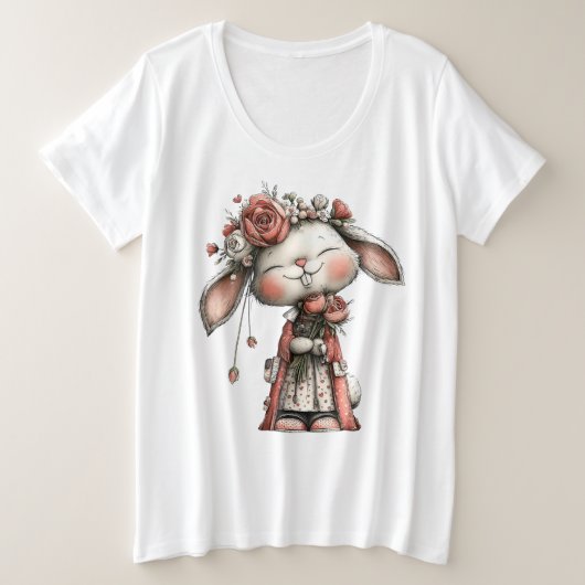 Lil Miss Bunny Grote Maat T-shirt (Design voorkant)