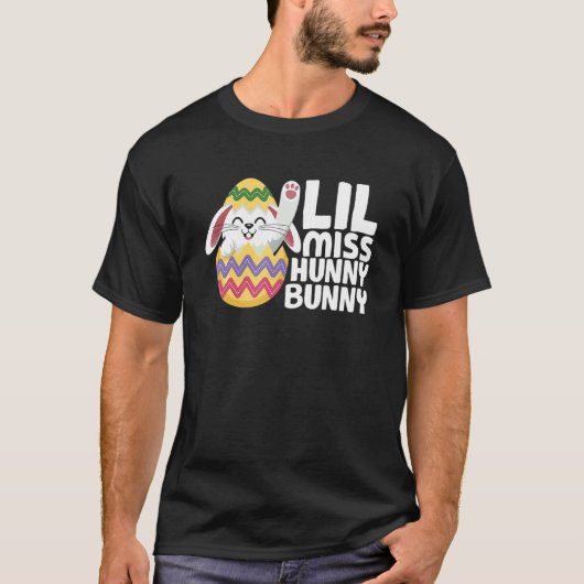 Lil Miss Hunny Bunny Cute Easter Bunny Funny T-shirt (Voorkant)