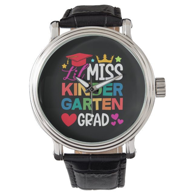 Lil Miss Kindergarten Afstudeerder Prek Afstuderen Horloge (Voorkant)