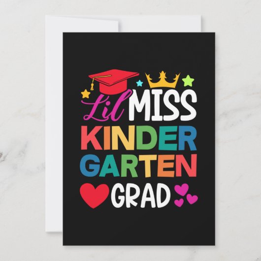 Lil Miss Kindergarten Afstudeerder Prek Afstuderen Kaart (Voorkant)