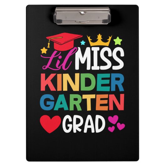 Lil Miss Kindergarten Afstudeerder Prek Afstuderen Klembord (Voorkant)