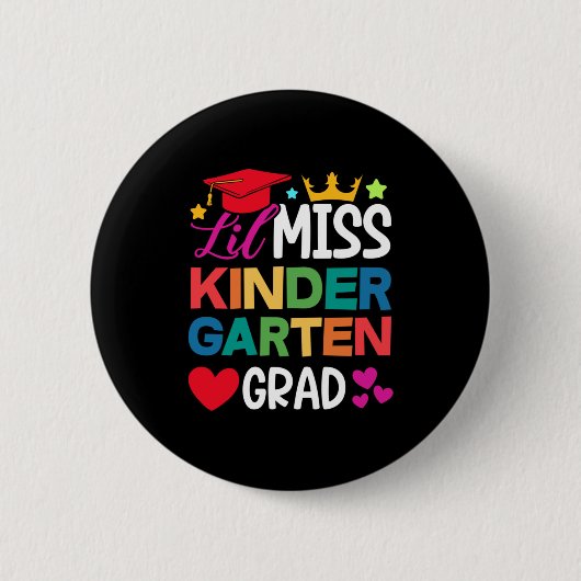 Lil Miss Kindergarten Afstudeerder Prek Afstuderen Ronde Button 5,7 Cm (Voorkant)