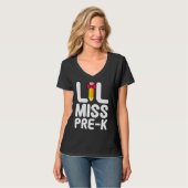Lil Miss Pre K Cute Pre Kindergarten School T-shirt (Voorkant volledig)