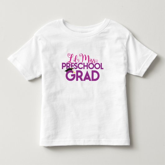 Lil Miss Pre School Afstuderen Afstuderen T Shirt (Voorkant)