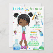Lil Miss Scientist Birthday Invitation Card (Voorkant)