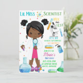 Lil Miss Scientist Birthday Invitation Card (Staand voorkant)