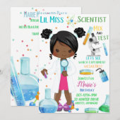 Lil Miss Scientist Birthday Uitnodiging Kaart (Voorkant / Achterkant)