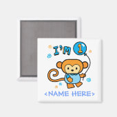 Lil Monkey 1st Birthday Magneet (Voorkant / Achterkant)