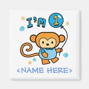 Lil Monkey 1st Birthday Magneet