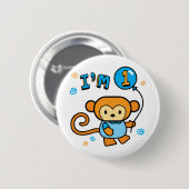 Lil Monkey 1st Birthday Ronde Button 5,7 Cm (Voorkant /achterkant)
