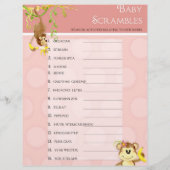 Lil Monkey,  Baby Shower Bingo en Scramble Spel Flyer (Achterkant)