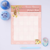 Lil Monkey,  Baby Shower Bingo en Scramble Spel Flyer (Enkel)