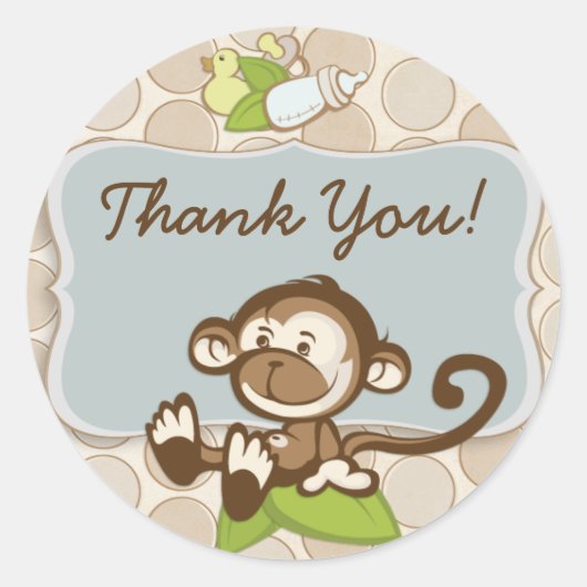 Lil Monkey Bedankt Sticker / label (Voorkant)
