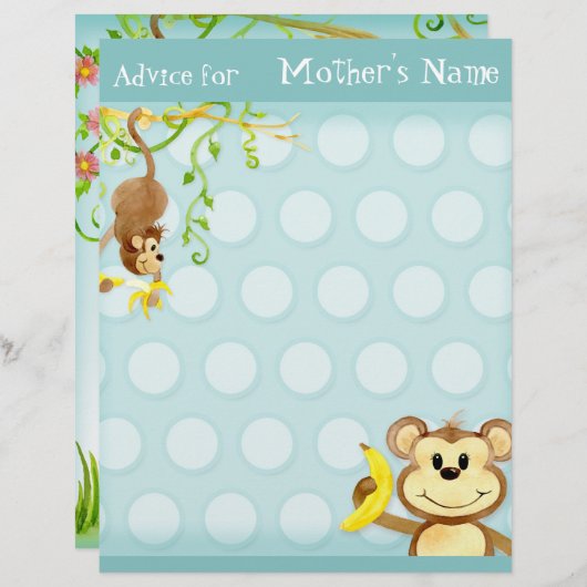 Lil Monkey, Boy Baby shower Advice (Voorkant / Achterkant)