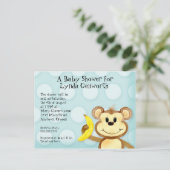 Lil Monkey, Boy Blue Baby shower Post Kaart Uitnod (Staand voorkant)
