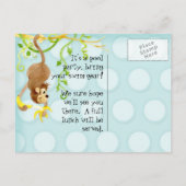 Lil Monkey, Boy Verjaardagsfeest Post Kaart Uitnod (Achterkant)