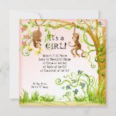 Lil Monkey, Geboorteaankondiging Meisje Kaart (Voorkant)