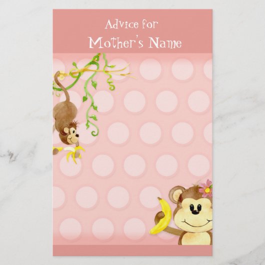 Lil Monkey, Meisje Baby shower Advies (Voorkant)