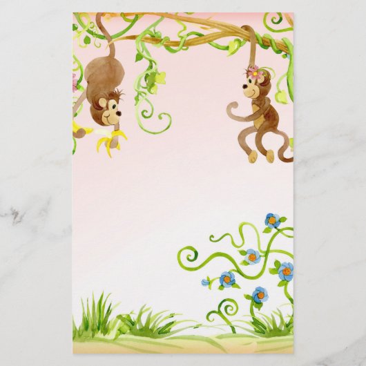 Lil Monkey, Meisje Baby shower Advies (Achterkant)