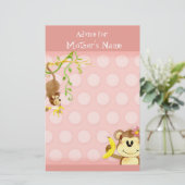 Lil Monkey, Meisje Baby shower Advies (Staand voorkant)
