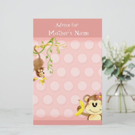 Lil Monkey, Meisje Baby shower Advies (Staand voorkant)