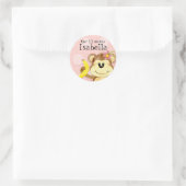 Lil Monkey, Meisje Baby shower Sticker Seal (Tas)