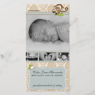 Lil Monkey New Baby Birth Announements Aankondiging