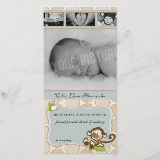 Lil Monkey Nieuwe Baby Geboorte Aankondigingen