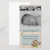 Lil Monkey Nieuwe Baby Geboorte Aankondigingen (Voorkant / Achterkant)