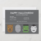 Lil Monsters Halloween Party Invitation Kaart (Voorkant)