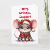 LIL MOUSE DOCHTER KERSTMIS KAART (Voorkant)