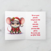 LIL MOUSE DOCHTER KERSTMIS KAART (Binnen)